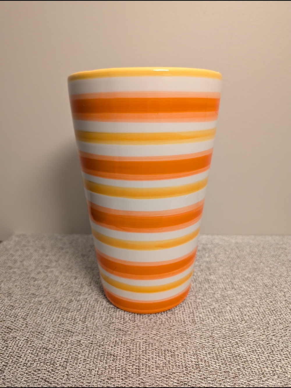 Orange and Yellow Striped Vase